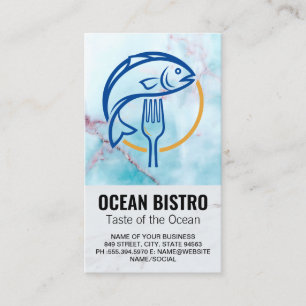 Carte De Visite Logo de restaurant de fruits de mer Fourchette à