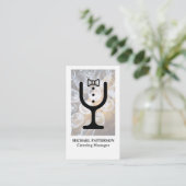 Carte De Visite Logo de restauration en verre de vin | Banquet (Debout devant)