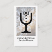 Carte De Visite Logo de restauration en verre de vin | Banquet (Devant)