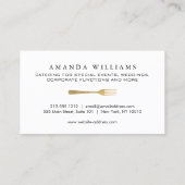 Carte De Visite Logo de restauration moderne Faux Gold Fork (Dos)