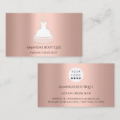 Carte De Visite Logo de robe blanche Mariage de mode Rose d'événem (Devant / Derrière)