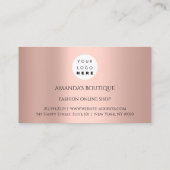 Carte De Visite Logo de robe blanche Mariage de mode Rose d'événem (Dos)