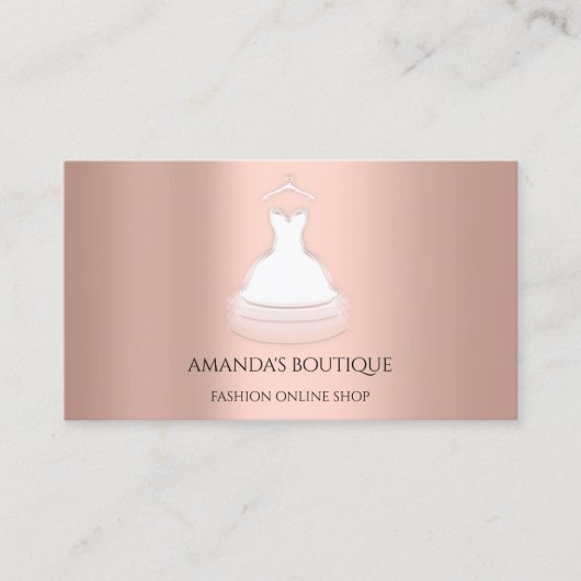 Carte De Visite Logo de robe blanche Mariage de mode Rose d'événem (Devant)