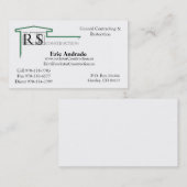 Carte De Visite Logo de ROCKSTAR, construction de Rockstar, Éric (Devant / Derrière)