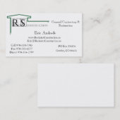 Carte De Visite Logo de ROCKSTAR, construction de Rockstar, Éric (Devant / Derrière)