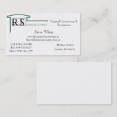 Carte De Visite Logo de ROCKSTAR, construction de Rockstar, Éric (Devant / Derrière)