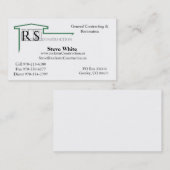 Carte De Visite Logo de ROCKSTAR, construction de Rockstar, Éric (Devant / Derrière)