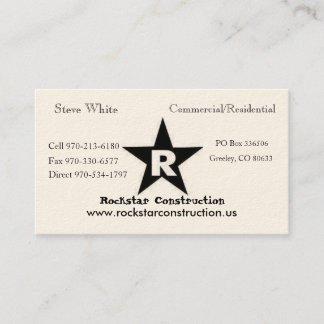 Carte De Visite Logo de ROCKSTAR, Rockstar Constructi… - Customisé