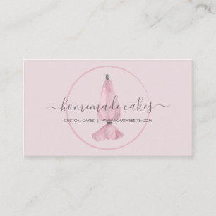 Carte De Visite Logo de sac à pâtisserie de confiserie rose Chef B