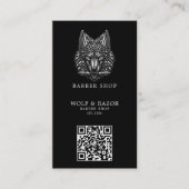 Carte De Visite Logo de salon de coiffure Modern Silver Wolf Barbe (Devant)