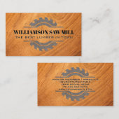 Carte De Visite Logo de scie métallique | Coupe de grain de bois (Devant / Derrière)