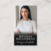 Carte De Visite Logo de script de code QR photo noir vertical (Devant)