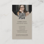 Carte De Visite Logo de script élégant et QR Code Immobilier (Dos)