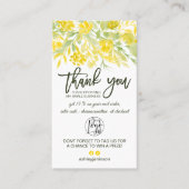 Carte De Visite Logo de script floral vert jaune commander merci (Devant)