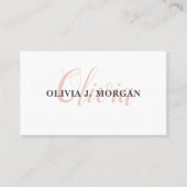 Carte De Visite Logo de script moderne nom professionnel minimal (Devant)