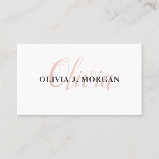 Carte De Visite Logo de script moderne nom professionnel minimal (Devant)