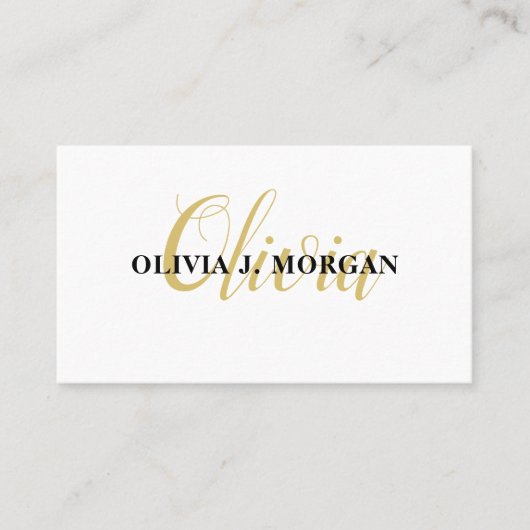 Carte De Visite Logo de script moderne nom professionnel minimal (Devant)