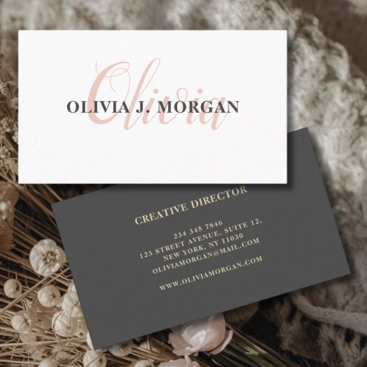 Carte De Visite Logo de script moderne nom professionnel minimal