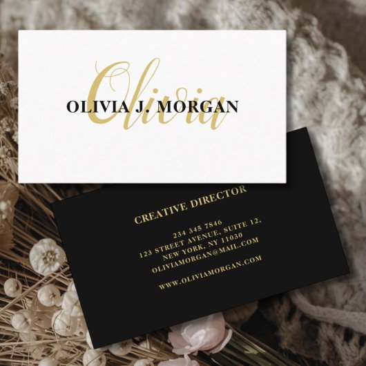 Carte De Visite Logo de script moderne nom professionnel minimal