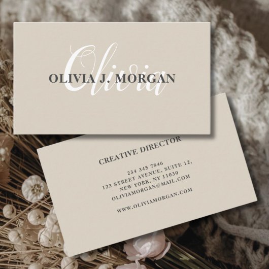 Carte De Visite Logo de script moderne nom professionnel minimal