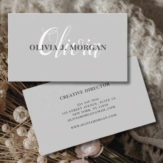 Carte De Visite Logo de script moderne nom professionnel minimal