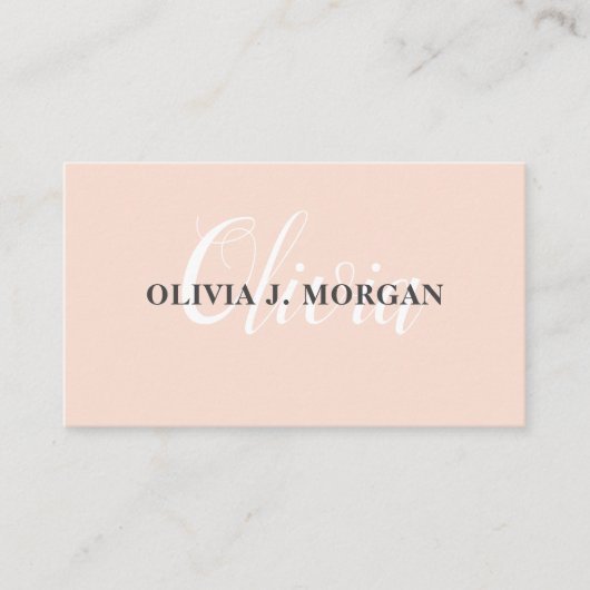 Carte De Visite Logo de script moderne nom professionnel minimal (Devant)