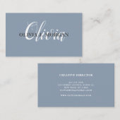 Carte De Visite Logo de script moderne nom professionnel minimal (Devant / Derrière)