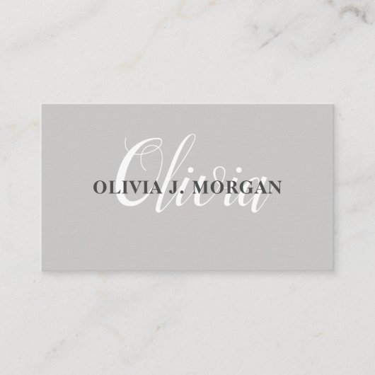 Carte De Visite Logo de script moderne nom professionnel minimal (Devant)