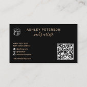 Carte De Visite Logo de script qr code (Dos)