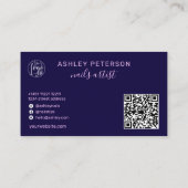 Carte De Visite Logo de script qr code (Dos)