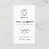 Carte De Visite Logo de script rose Blush Code QR Photo Lashes Stu (Dos)