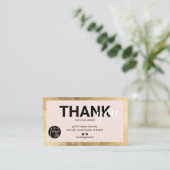 Carte De Visite Logo de script rose or géométrique commander merci (Debout devant)