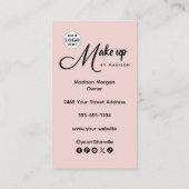 Carte De Visite Logo de script rose rouge Code QR Photo Maquillage (Dos)