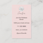 Carte De Visite Logo de script rose vif Code QR maquillage photo (Dos)