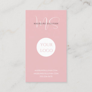 Carte De Visite Logo de script rose vif moderne