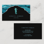 Carte De Visite logo de seahorse bleu (Devant / Derrière)
