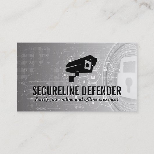 Carte De Visite Logo de sécurité | Cyber Tech Lock Arrière - plan (Devant)