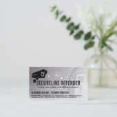 Carte De Visite Logo de sécurité | Cyber Tech Lock Arrière - plan (Debout devant)