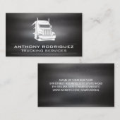 Carte De Visite Logo de semi-camion | Acier écaillé foncé (Devant / Derrière)