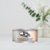 Carte De Visite Logo de semi-camion | Arrière - plan industriel mé (Debout devant)