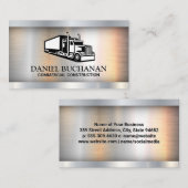 Carte De Visite Logo de semi-camion | Arrière - plan industriel mé (Devant / Derrière)