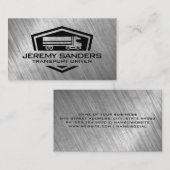 Carte De Visite Logo de semi-camion | Arrière - plan métallique us (Devant / Derrière)