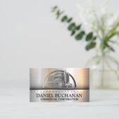 Carte De Visite Logo de semi-camion | Brossé métallique (Debout devant)