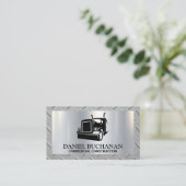 Carte De Visite Logo de semi-camion | Brosse métallique | Bordure  (Debout devant)