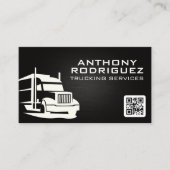 Carte De Visite Logo de semi-camion | Camionnage | Code QR (Devant)