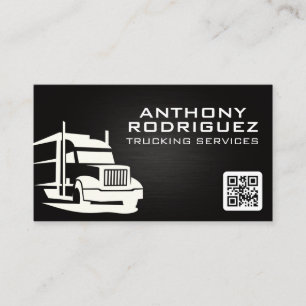 Carte De Visite Logo de semi-camion   Camionnage   Code QR
