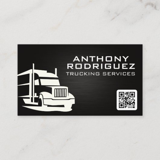 Carte De Visite Logo de semi-camion | Camionnage | Code QR (Devant)