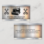 Carte De Visite Logo de semi-camion | Dépouille | Metallique (Devant / Derrière)