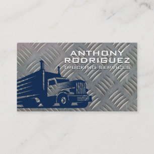 Carte De Visite Logo de semi-camion   Metal Steel Plate Arrière - 