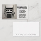 Carte De Visite Logo de semi-camion | Metallique | Col bleu (Devant / Derrière)